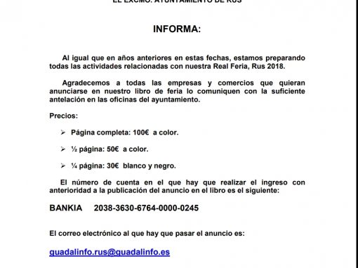 Anunciarse en Libro de Feria 2018