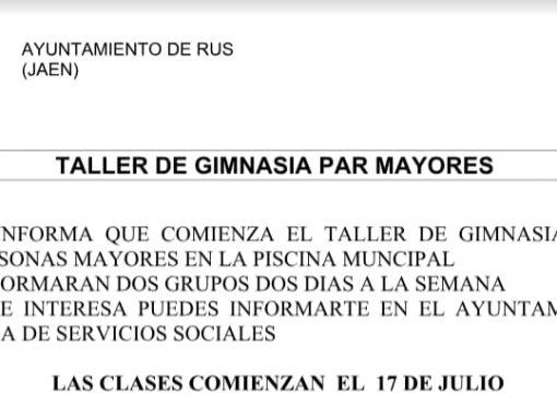 Taller de Gimnasia para Mayores en la Piscina Municipal